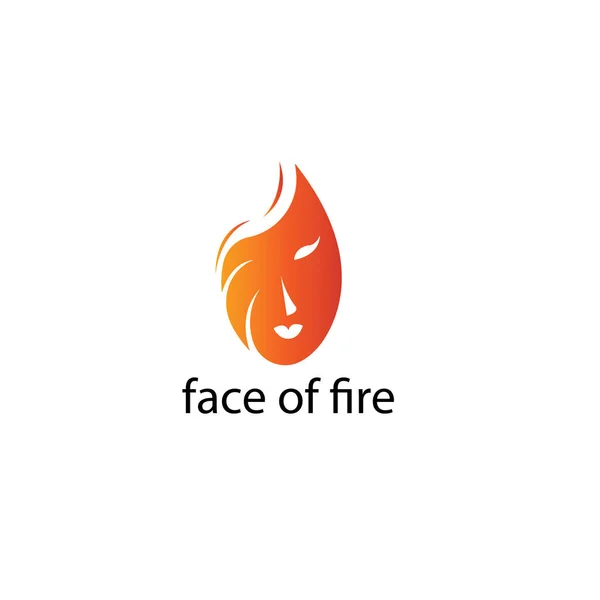 Εικονογράφηση Λογότυπο Ομορφιά Πρόσωπο Φωτιά Πρότυπο Σχεδιασμού Διάνυσμα — Διανυσματικό Αρχείο
