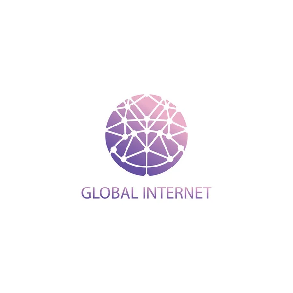 Internet Círculo Logotipo Ilustração Global Esboço Design Vetor Modelo Elemento — Vetor de Stock