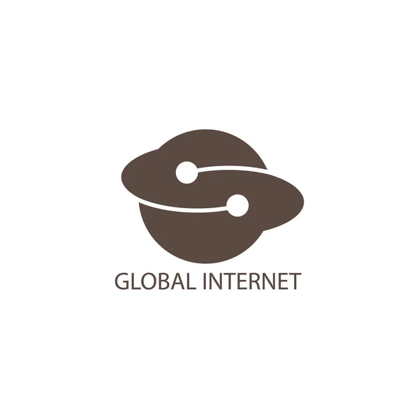 Інтернет Коло Логотип Ілюстрація Глобальний Контурний Дизайн Векторний Шаблон — стоковий вектор