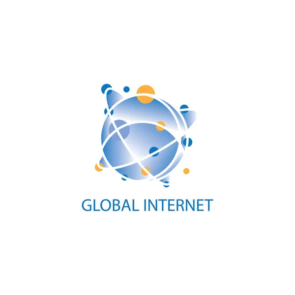 Інтернет Коло Логотип Ілюстрація Глобального Контуру Дизайну Векторний Шаблон Елемент — стоковий вектор