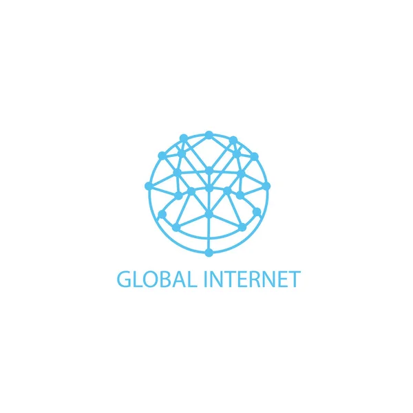 Internet Círculo Logotipo Ilustração Global Esboço Design Vetor Modelo Elemento —  Vetores de Stock