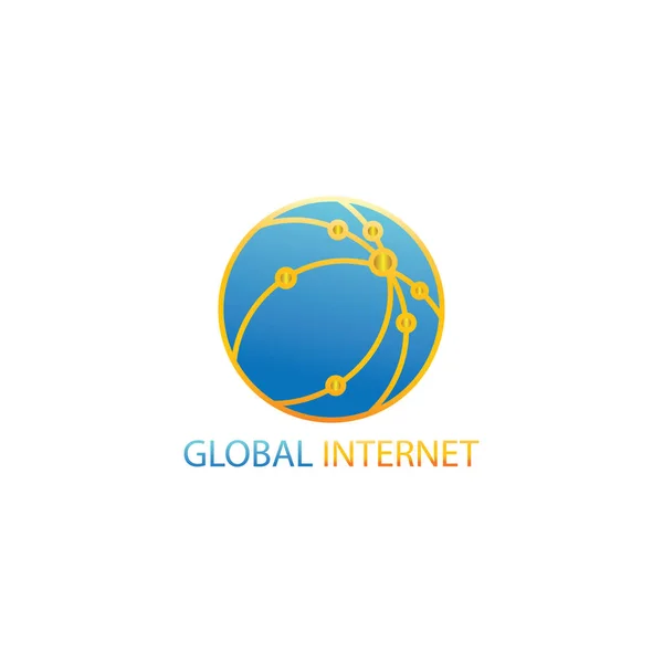 Інтернет Логотип Коло Контур Кольорової Ілюстрації Шаблон Дизайну Глобусу Вектор — стоковий вектор