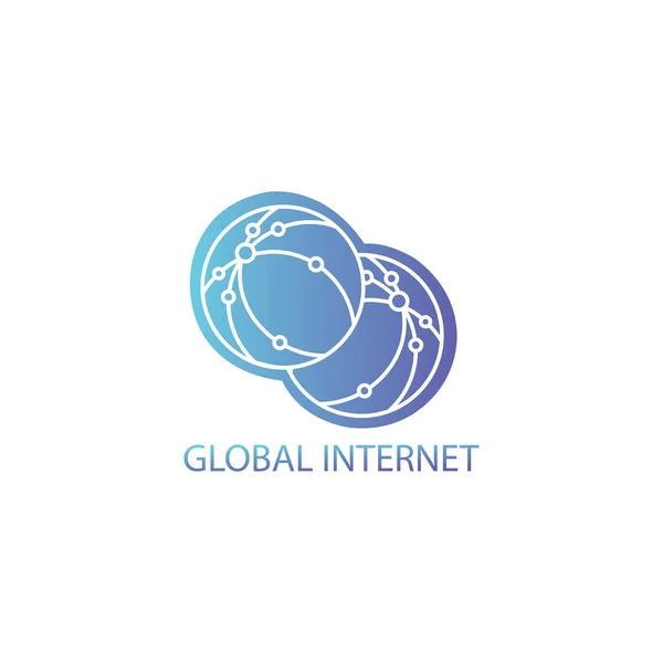 Інтернет Логотип Коло Контур Кольорової Ілюстрації Шаблон Дизайну Глобусу Вектор — стоковий вектор
