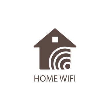 wifi ev illüstrasyon logosu internet tasarımı soyut vektör şablonu