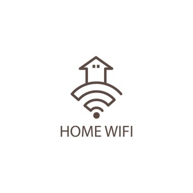 wifi ev illüstrasyon logosu internet tasarımı soyut vektör şablonu