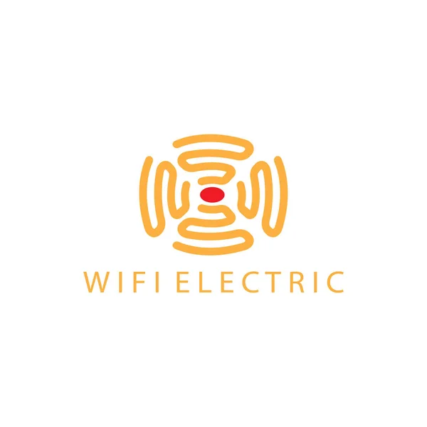 Internet Logo Wifi Elektrische Lijn Ontwerp Vector Illustratie — Stockvector