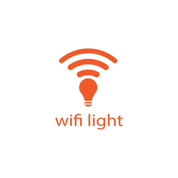 Wifi Licht Logo Vector Ontwerp Illustratie — Stockvector