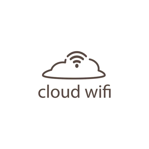 Nuage Wifi Internet Logo Design Vectoriel Illustration — Image vectorielle