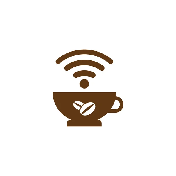Kawa Filiżanka Ilustracja Wifi Internet Symbol Design Wektor — Wektor stockowy