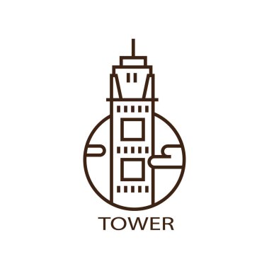 kule illüstrasyon logosu ana çember sembolü doğal vektör tasarımı