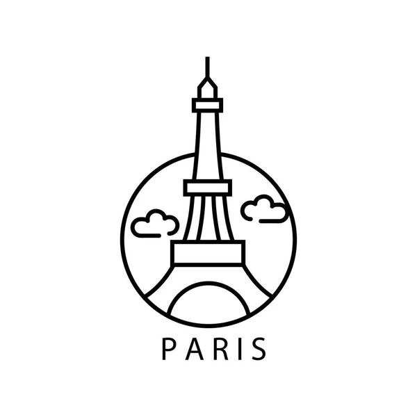 塔巴黎标志图例圆形线符号简单设计矢量 — 图库矢量图片