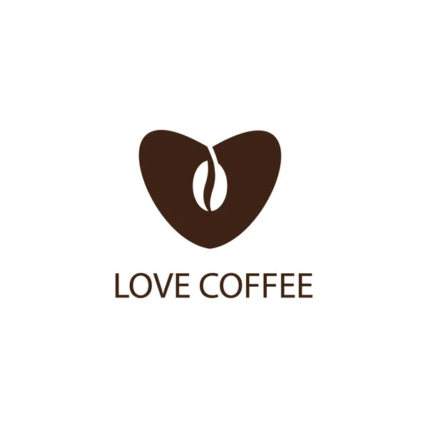 Love Coffee Logo Ilustracja Serce Projekt Wektor Szablon — Wektor stockowy