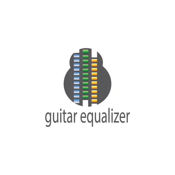 Equalizador Guitarra Logotipo Design Vetor Ilustração —  Vetores de Stock