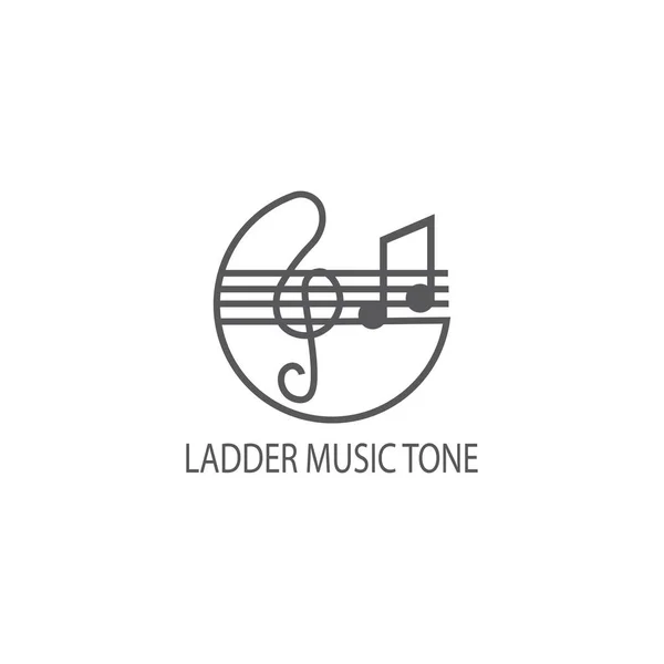 Échelles Musique Logo Ligne Illustration Guitare Simple Vecteur Conception — Image vectorielle