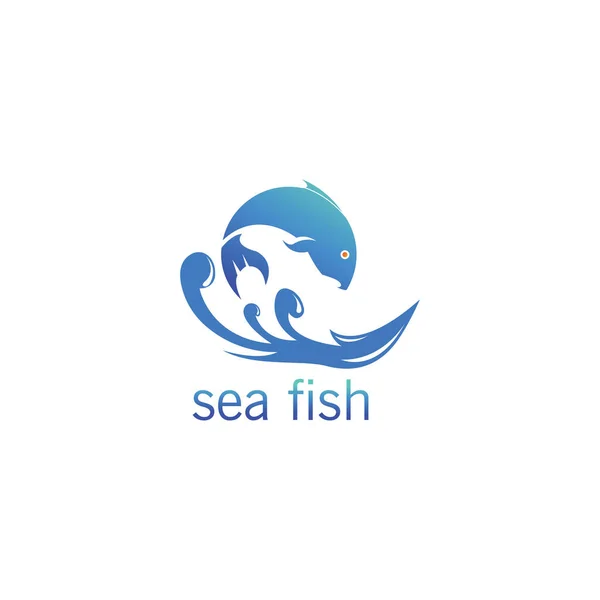 Balık Logosu Soyut Çember Tasarım Vektör Çizim Etiketleme Işi — Stok Vektör