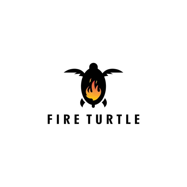 Hot Χελώνα Λογότυπο Εικονογράφηση Φωτιά Διάνυσμα Σχεδιασμό — Διανυσματικό Αρχείο