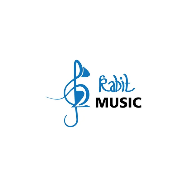 Lapin Musique Logo Vectoriel Icône Conception Illustration — Image vectorielle