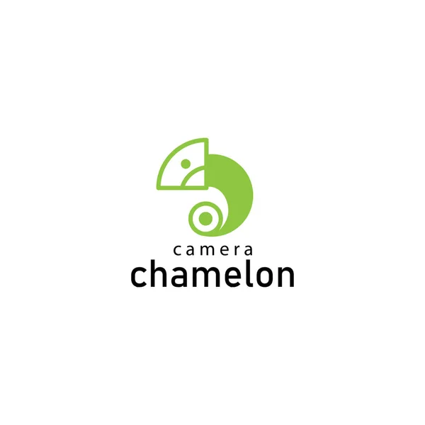 Camaleão Câmera Logotipo Vetor Ícone Ilustração Modelo — Vetor de Stock