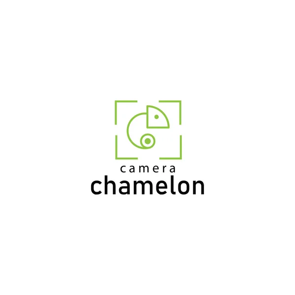 Camaleão Câmera Logotipo Vetor Ícone Ilustração Modelo — Vetor de Stock