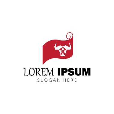 Bulls baş logo vektör çizim şablonu konsepti