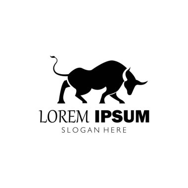 Boğa logo vektör tasarımı çizimi