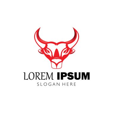 Bulls baş logo vektör çizim şablonu