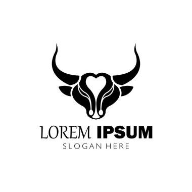 Bulls baş logo vektör çizim şablonu