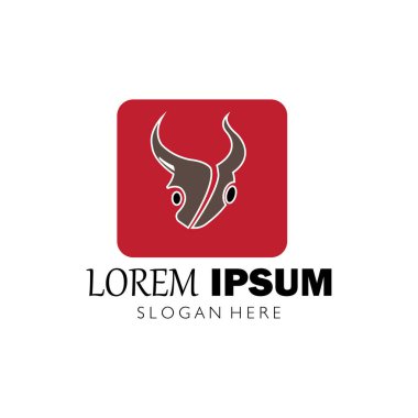 Bulls baş logo vektör çizim şablonu