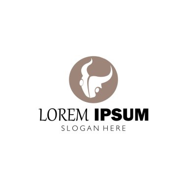 Bulls baş logo vektör çizim şablonu