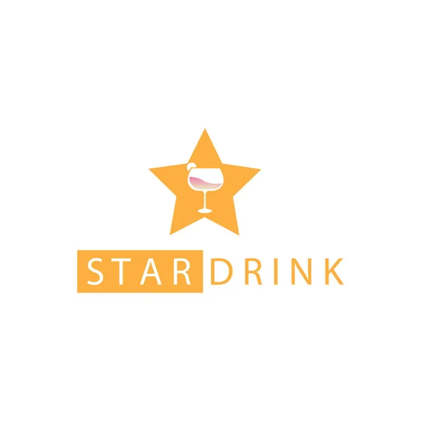Dryck Logotyp Vektor Illustration Stjärna Design Mall — Stock vektor