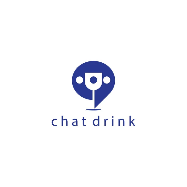 Beber Logotipo Vetor Ícone Ilustração Chat Design Template —  Vetores de Stock