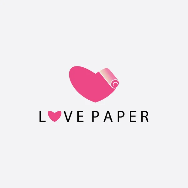 Love Logo Papier Projekt Wektor Ilustracja — Wektor stockowy
