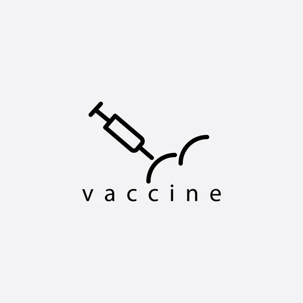 Vaccine Logo Injection Design Vector Illustration — Stock Vector