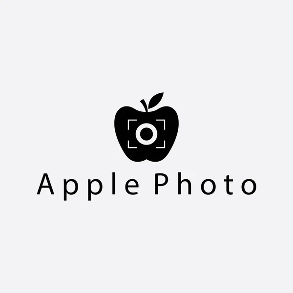 Apple Logotyp Foto Illustration Vektor Design Ikon — Stock vektor