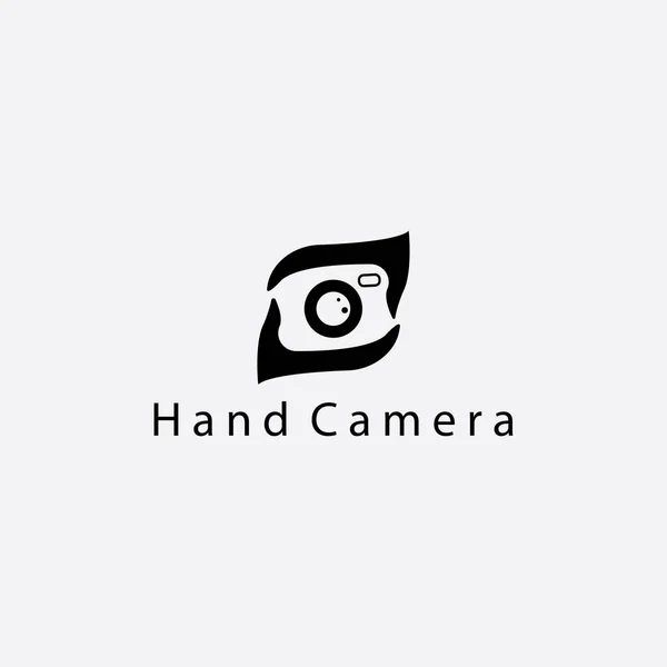 Design Mão Ilustração Vetor Logotipo Câmera — Vetor de Stock