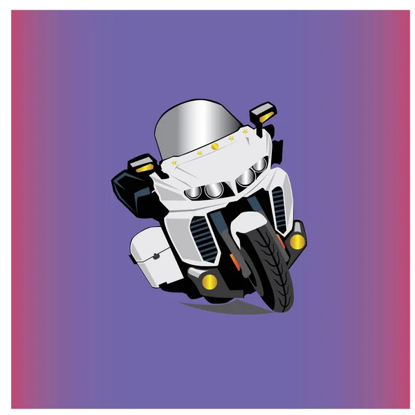 Moto Policía Patrulla Vector Ilustración Icono Diseño Con Fondo — Vector de stock