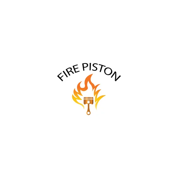 Έμβολο Λογότυπο Διάνυσμα Εικονογράφηση Φωτιά Σχέδιο — Διανυσματικό Αρχείο