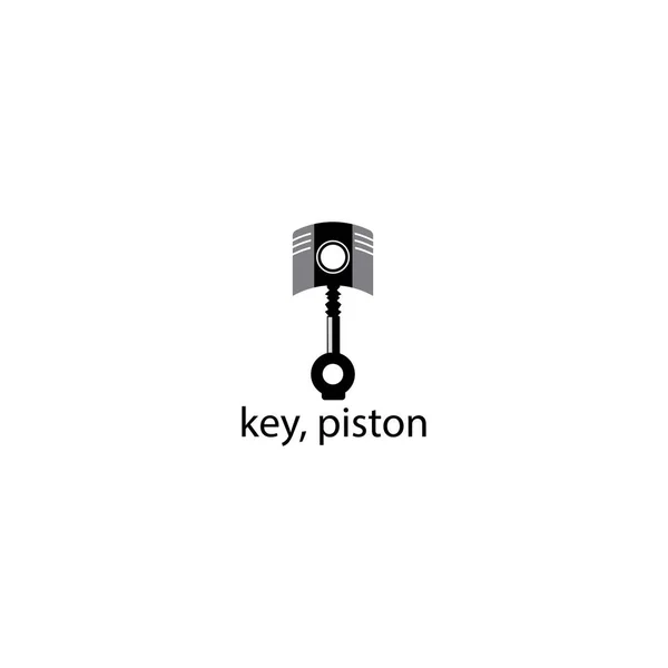 Illustration Vectorielle Conception Clé Logo Piston — Image vectorielle