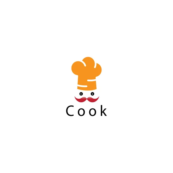 Cook Λογότυπο Εικονογράφηση Καπέλο Σχεδιασμό Διάνυσμα Κλιπ Τέχνης — Διανυσματικό Αρχείο