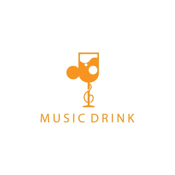 Musique Boisson Logo Conception Vectoriel Illustration — Image vectorielle