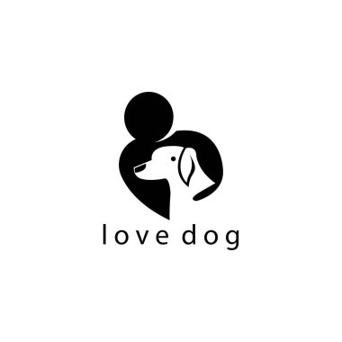 Bir sarılma köpeğinin logo çizimi, soyut vektör tasarımı