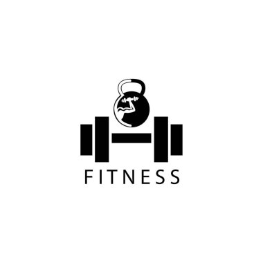 Fitness logosu yaratıcı illüstrasyon halter şirketinin şablon vektör tasarımı