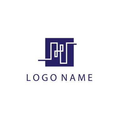 H harfi yaratıcı logo basit renk tasarımı vektör illüstrasyon şablonu
