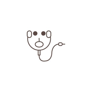 kulaklık simgesi basit satır vektör tasarımı