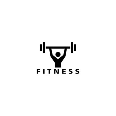 fitness logosu yaratıcı basit siyah illüstrasyon tasarım vektörü