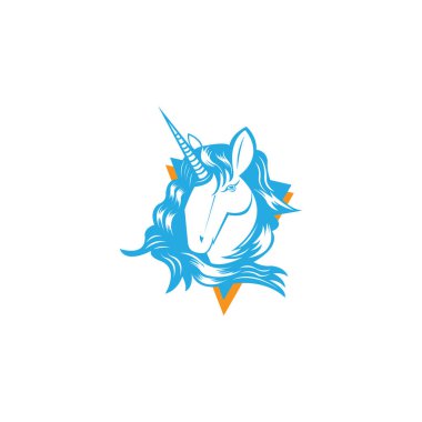 Midilli illüstrasyon logosu maskot tasarım şablonu. Renk vektörü