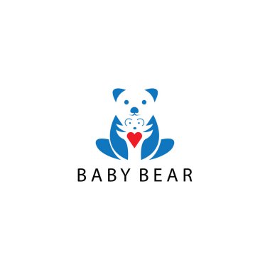 Ayı soyut vektör renk tasarımının şefkat logosu çizimi