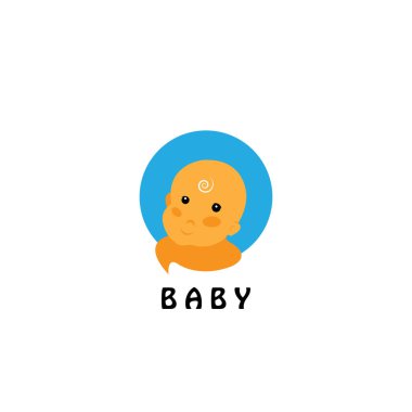 bebek logosu basit çizim çizimi renk vektörü tasarımı
