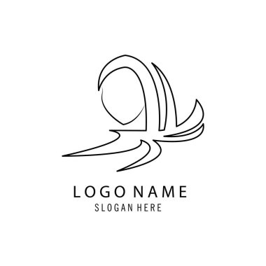 tesettür muslimah logosu, moda tasarımı, vektör illüstrasyonu