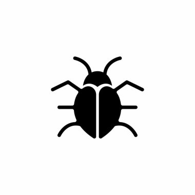 Böcek simgesi illüstrasyonu siyah clipart tasarım vektörü